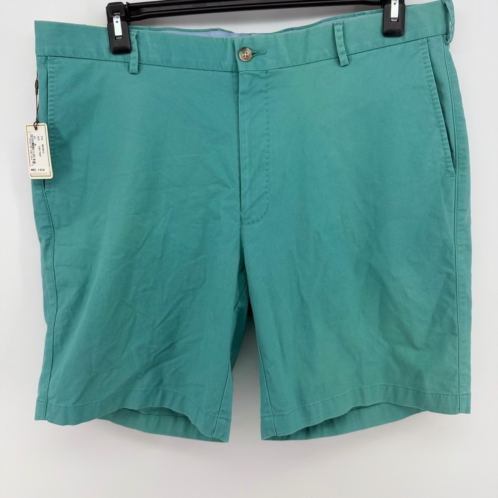 Peter Millar Soft Touch Twill Shorts Mens 38‎ Fish Trap Blue Green NWT Cotton